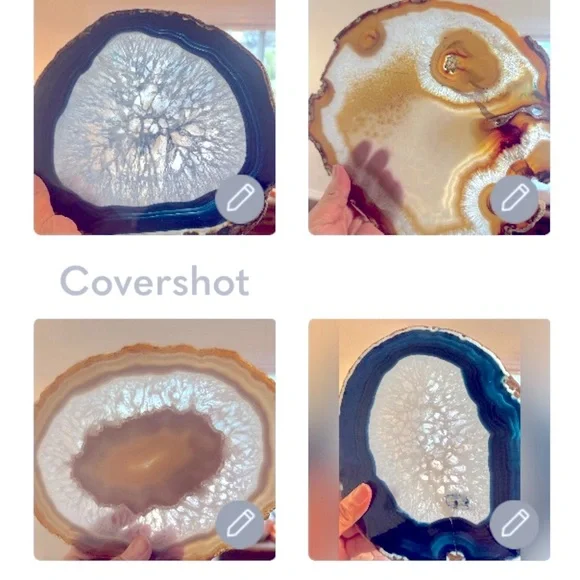 4 huge agate stone slices - Picture 1 of 14